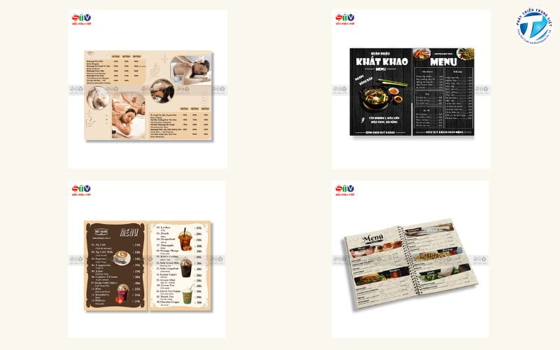 Một số sản phẩm in menu nhựa của In Sắc Màu Việt